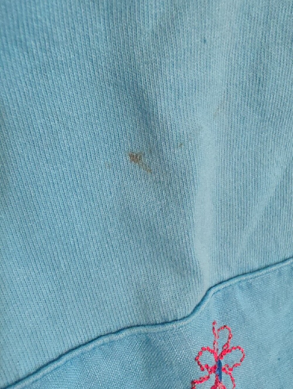 Johnny Was Turquoise Short Sleeve Tee with Multicolor Floral Embroidery - Picture 5 of 8